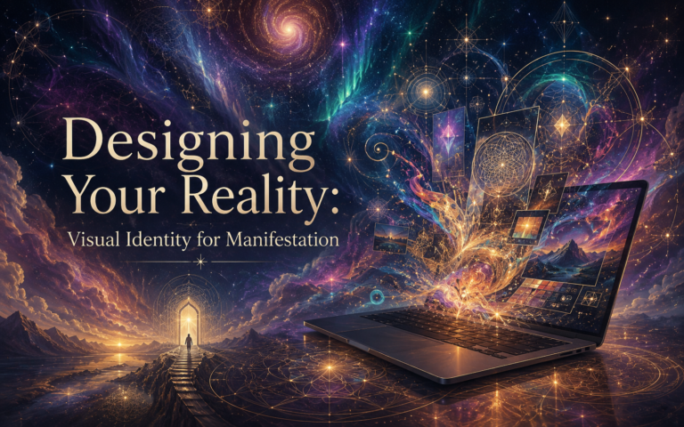Surreal artwork exploring visual identity, manifestation, sacred geometry, and subconscious symbolism.